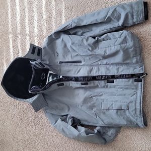 Selling Hollister winter jacket Size XL Gray with black lining